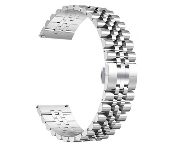 Ремешок металлический Stainless Steel для Garmin Forerunner 965 Серебряный