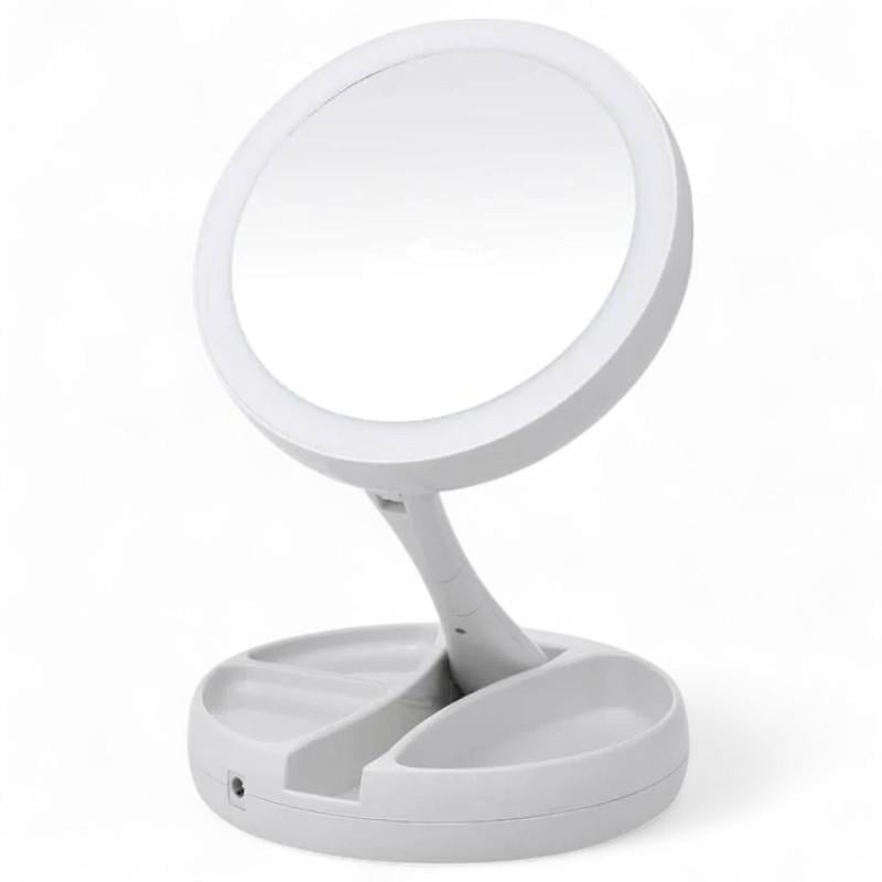 Косметическое зеркало с LED подсветкой 2в1 с увеличением (1112372)