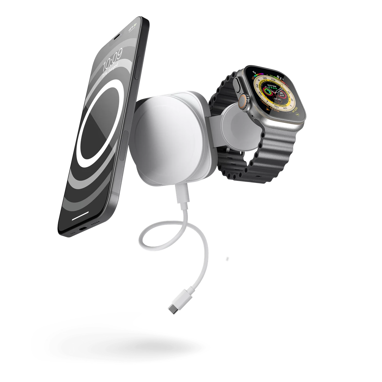 Док-станция беспроводная Zens 2в1 для техники Apple Iphone/iWatch White (1908240882)
