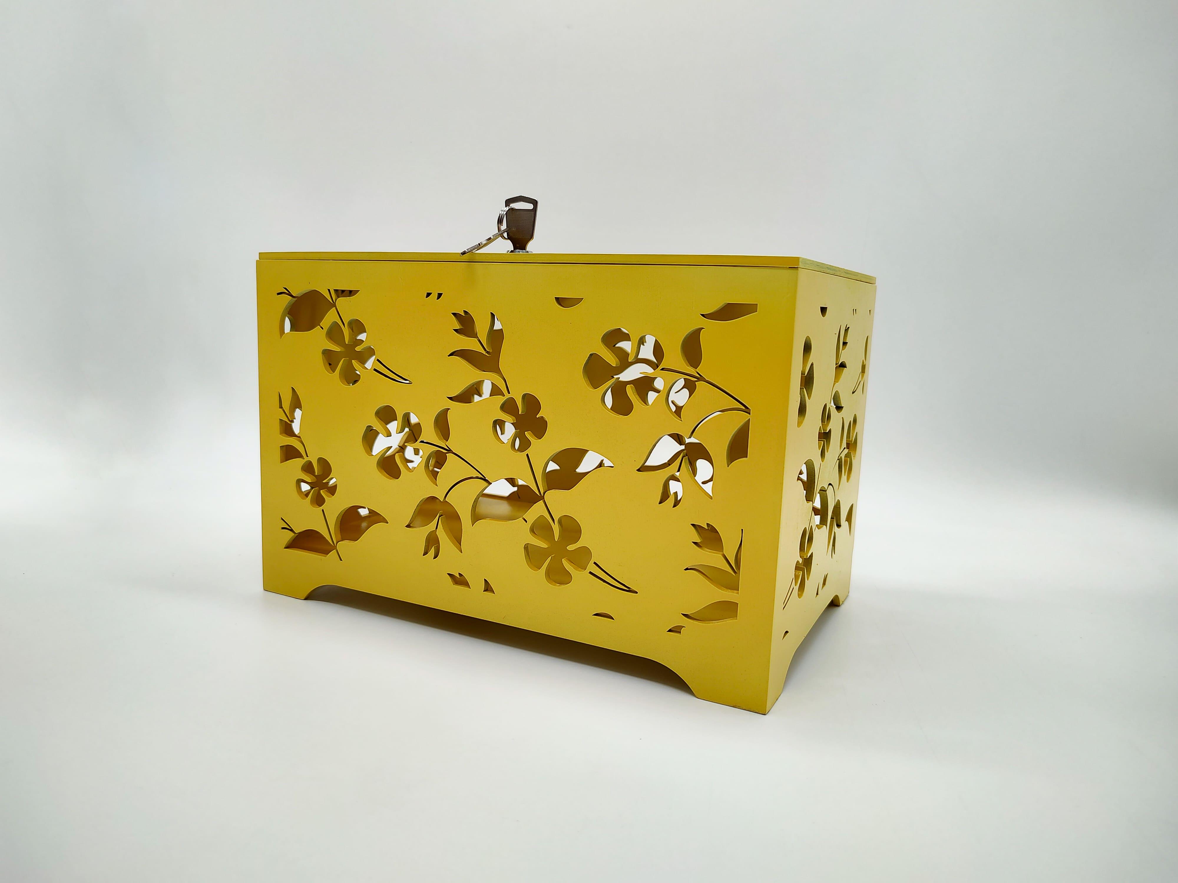 Шкатулка свадебная для конвертов Цветы L Желтый (29074572)