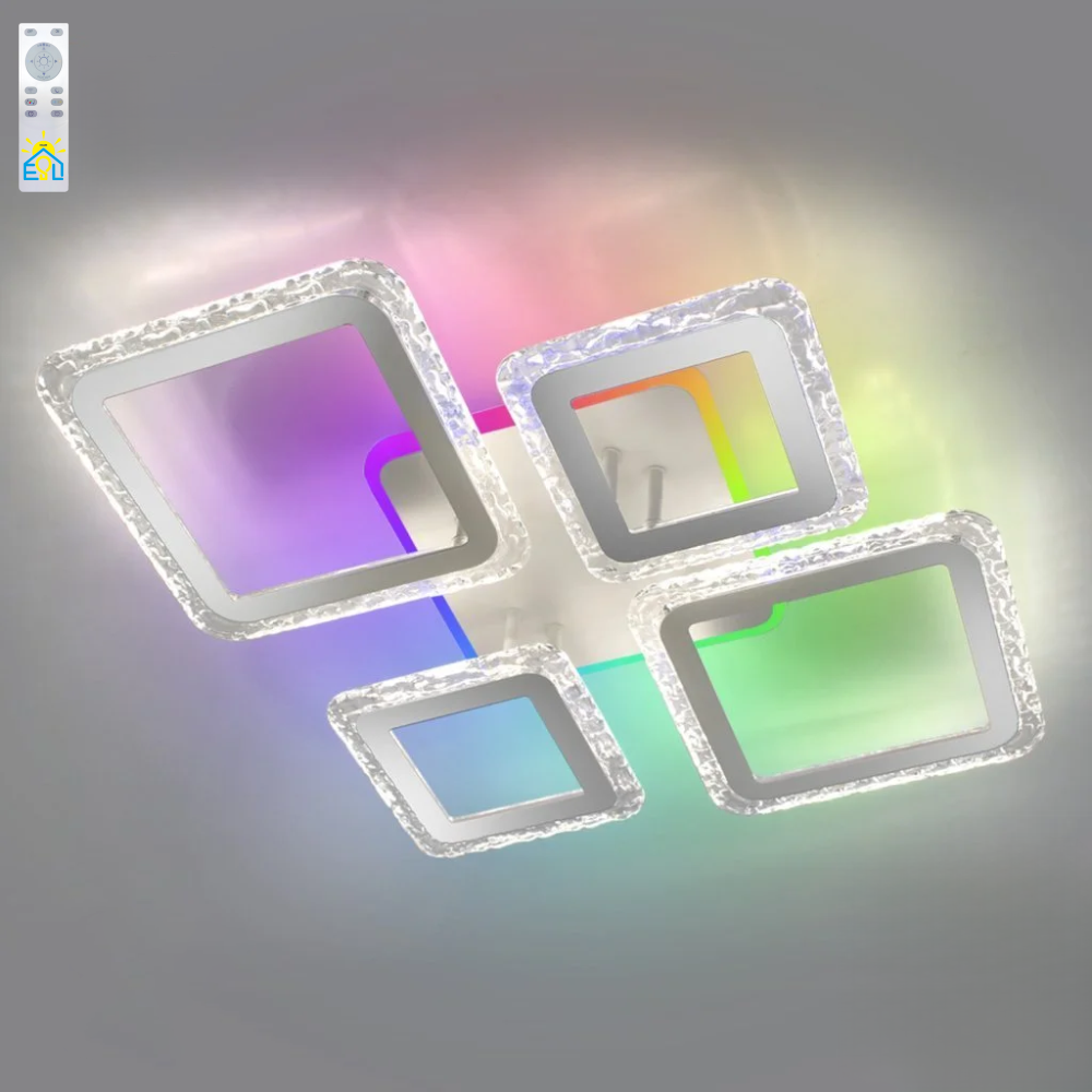 Люстра світлодіодна ESLLSE OVAL ICE RGB 5S APP 75 Вт Бiлий (10303)