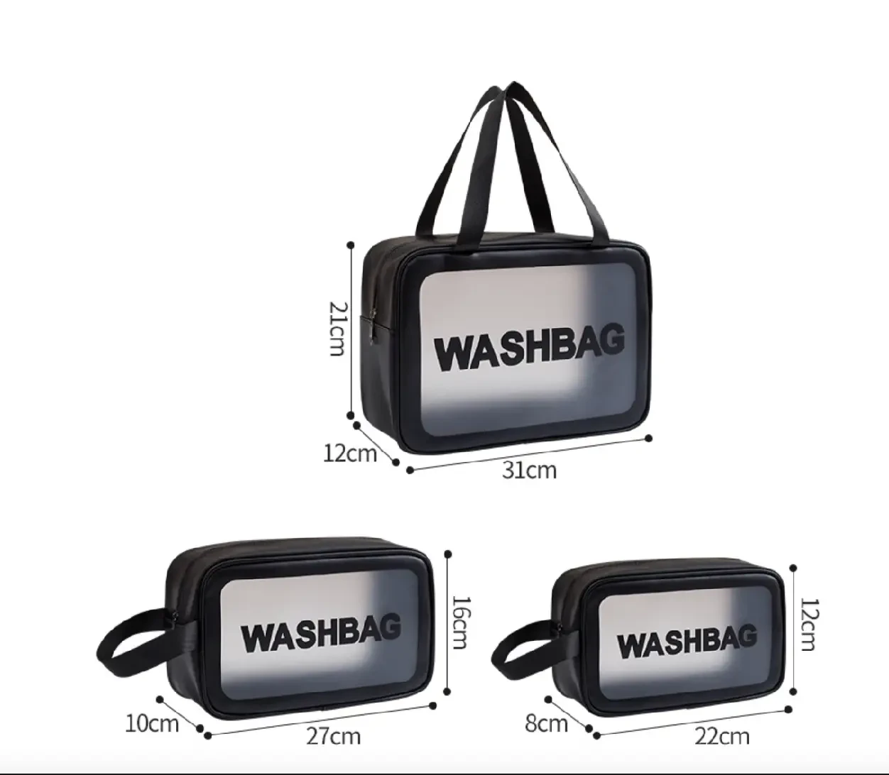 Комплект косметичок-органайзерів 3в1 водонепроникний прозорий Рожевий (2449069853) - фото 9 Комплект косметичок-органайзерів 3в1 водонепроникний прозорий Рожевий (2449069853) - фото 9