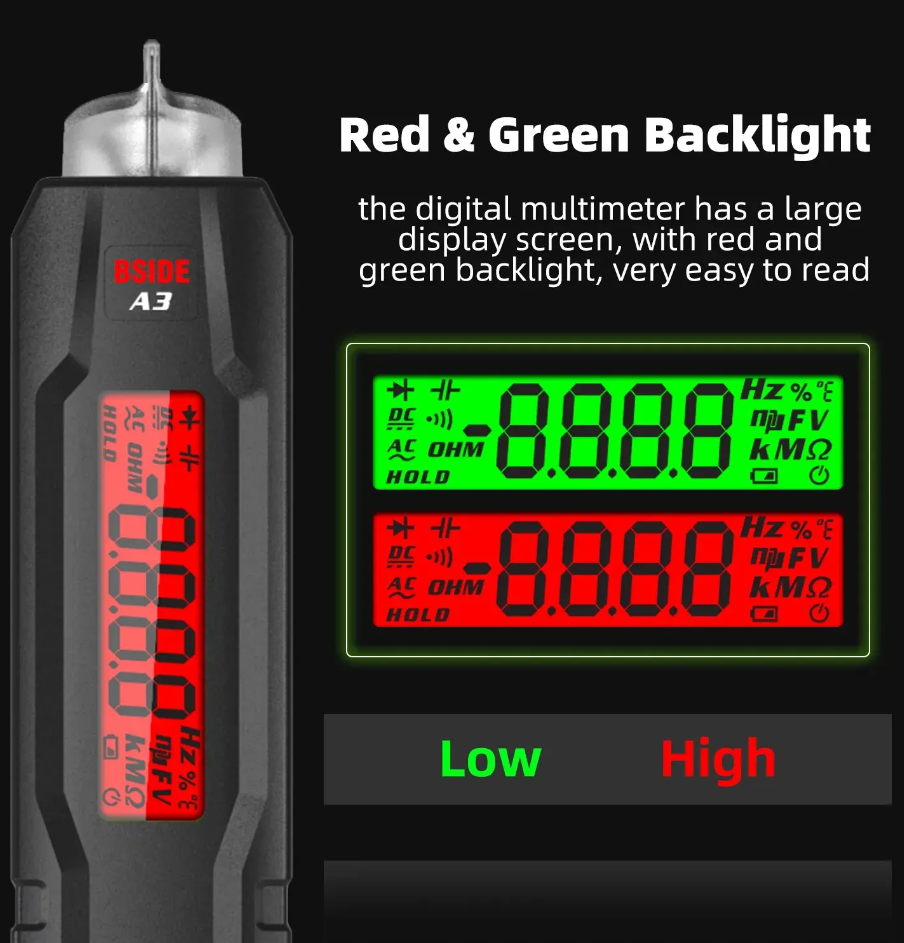 Бесконтактный индикатор фазы и напряжения BSIDE A3 с функцией тестера - фото 7