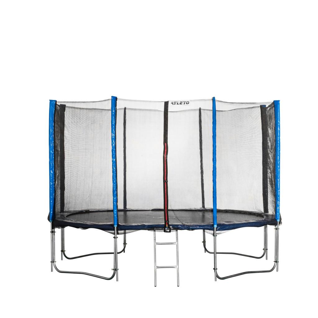 Батут Atleto 374 см с двойными ногами Синий