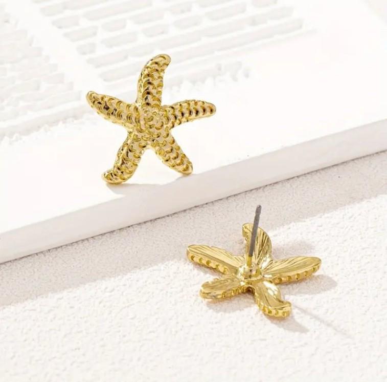 Серьги Trendy Морские звезды 1,8х2 см Золотистый