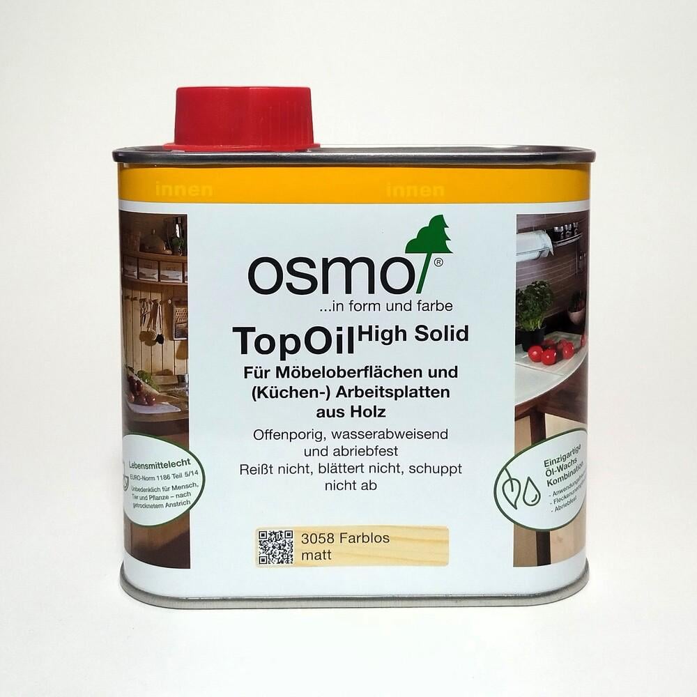 Масло с твердым воском Osmo TopOil для деревянных столешниц и мебели 0,5 л Бесцветный матовый (3058)