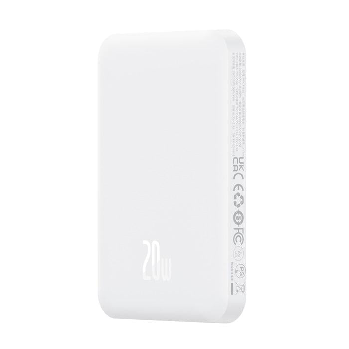 Повербанк Baseus Magnetic Mini 5000 mAh 20 W 2в1 QC3.0+PD3.0 з бездротовою зарядкою Qi 15 W White (P10022107223-00) - фото 3