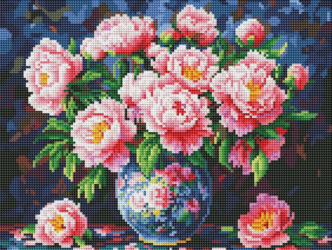 Алмазная мозаика Brushme Букет пиона в весе 30x40 см (DBS54209)