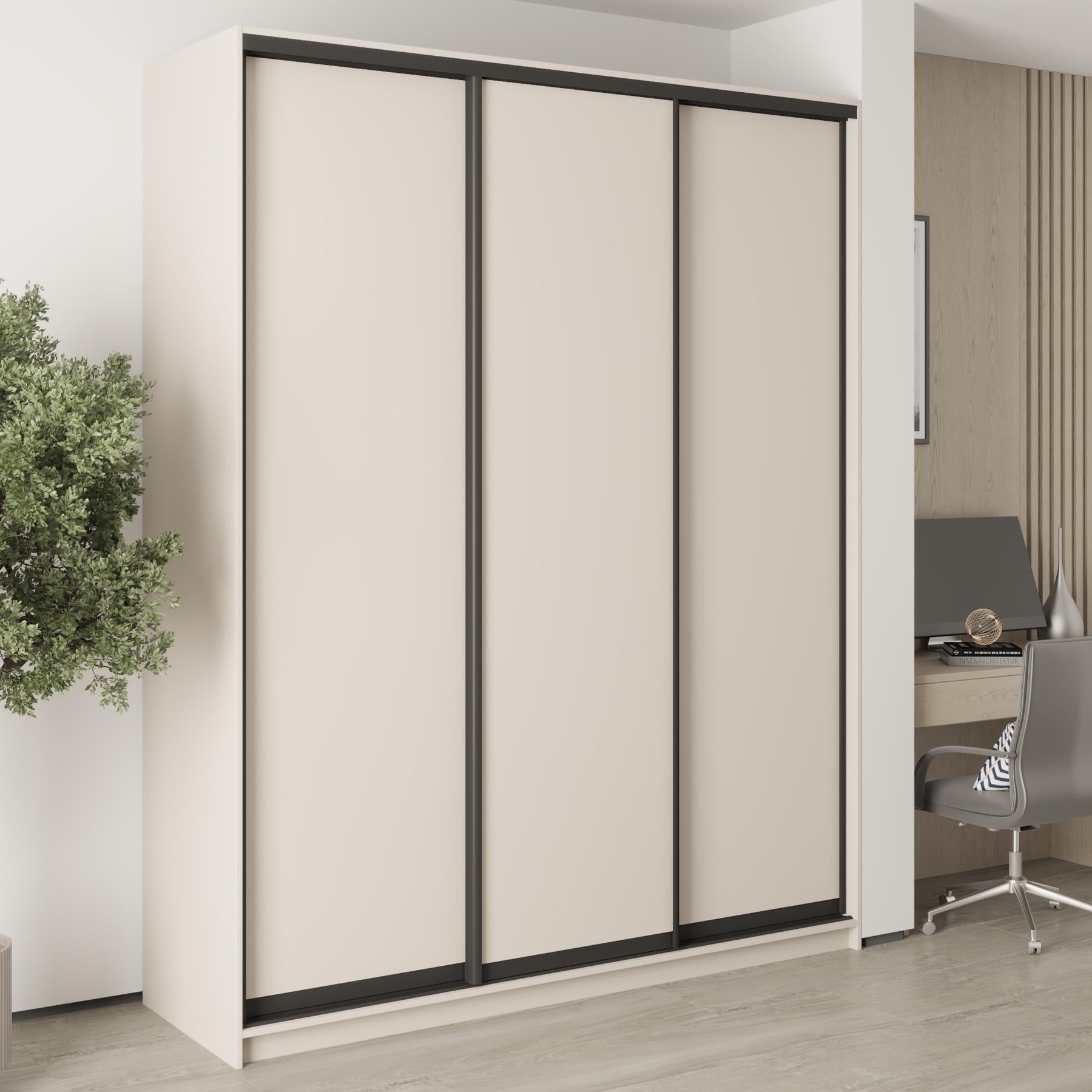 Шкаф-купе трехдверный MebelStar Стандарт BG 3ДСП 190x60x240 см Кашемир (MBS-8587)