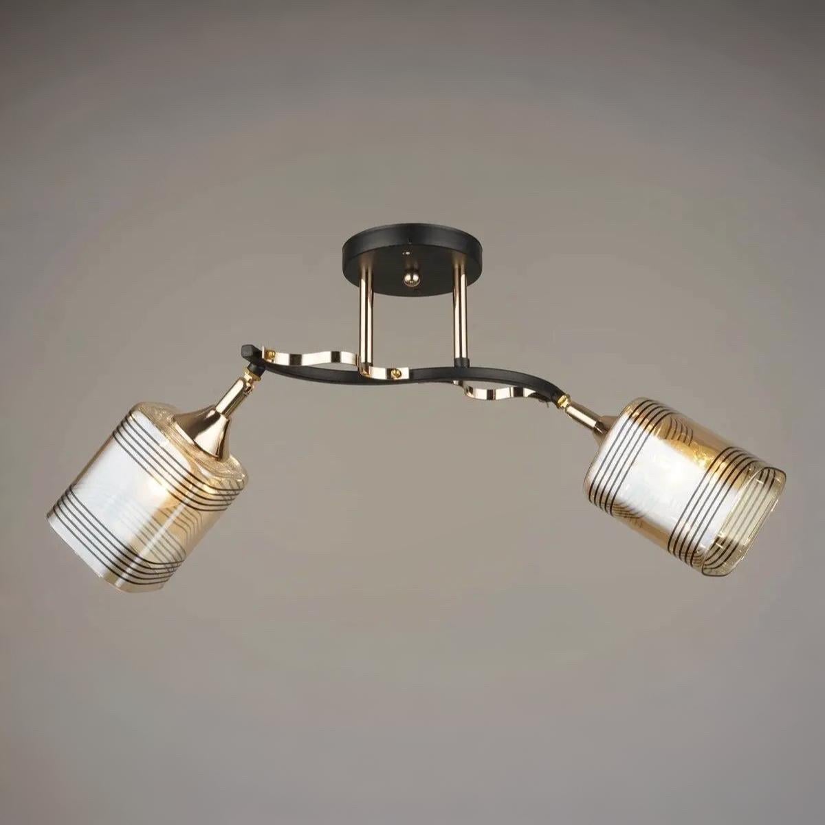 Люстра потолочная с поворотным механизмом Sirius B N4382/2 BK/FGD Черный/Золотой