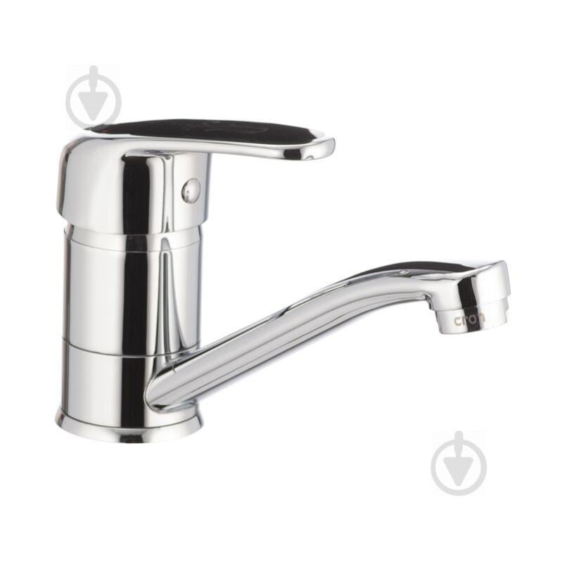 Смеситель для умывальника CRON MAGIC 004 (излив 15 см) (черная ручка) (CR0107)