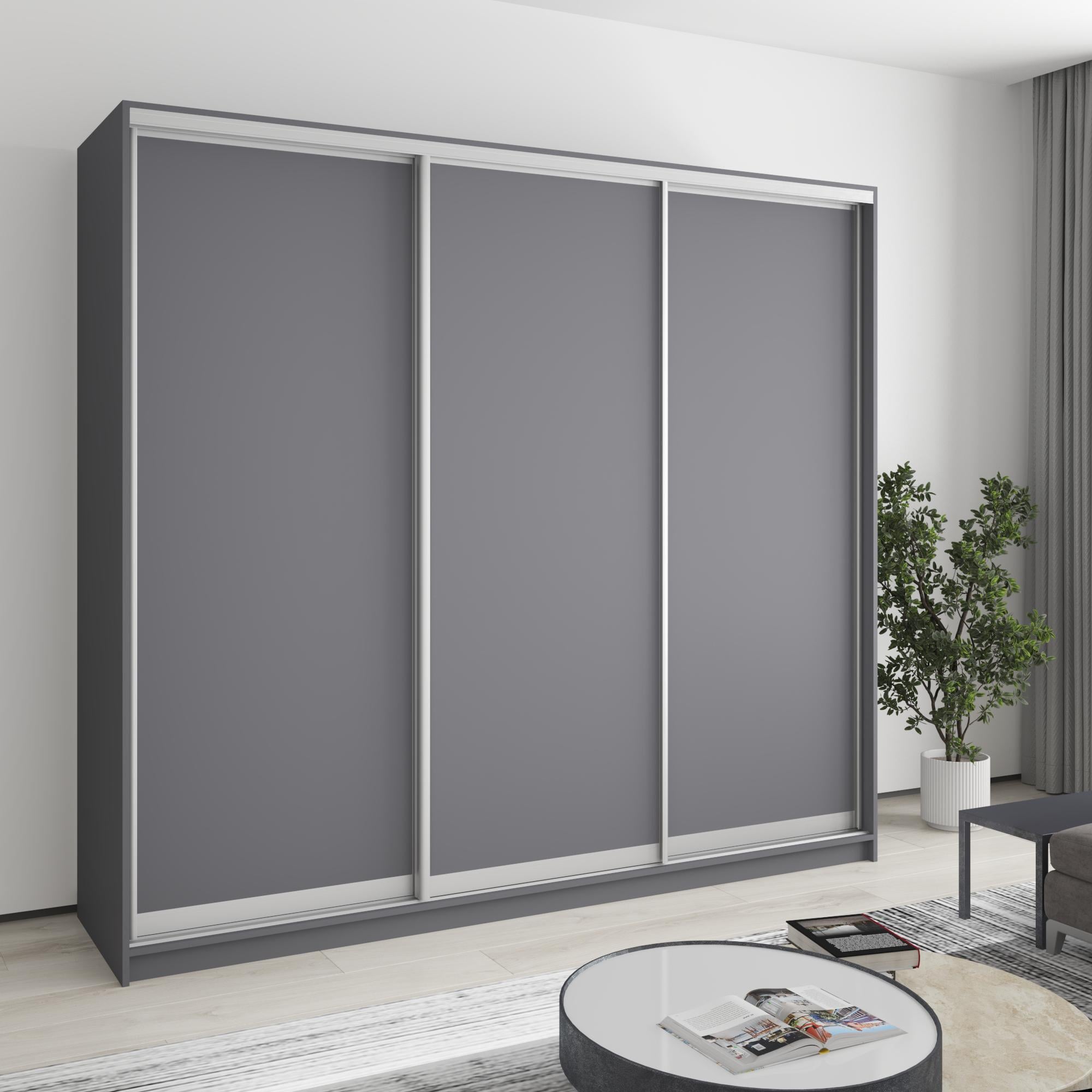 Шкаф-купе трехдверный MebelStar Комбо AL 3ДСП 230x60x210 см Антрацит (MBS-3299) Шкаф-купе трехдверный MebelStar Комбо AL 3ДСП 230x60x210 см Антрацит (MBS-3299)