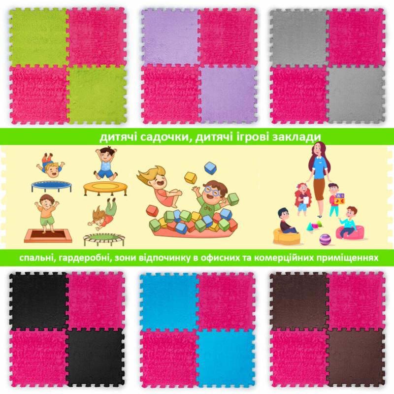 Килимок-пазл плюшевий Sticker Wall SW-00002092 30х30х1 см Рожевий (27051105) - фото 5