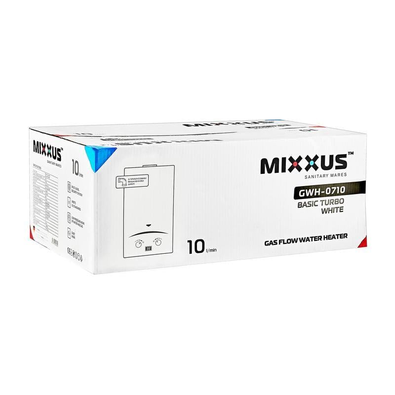 Газова колонка MIXXUS GWH-0710 Basic TURBO турбована 17 кВт 10 л/хв Білий (OL-WH0028) - фото 7