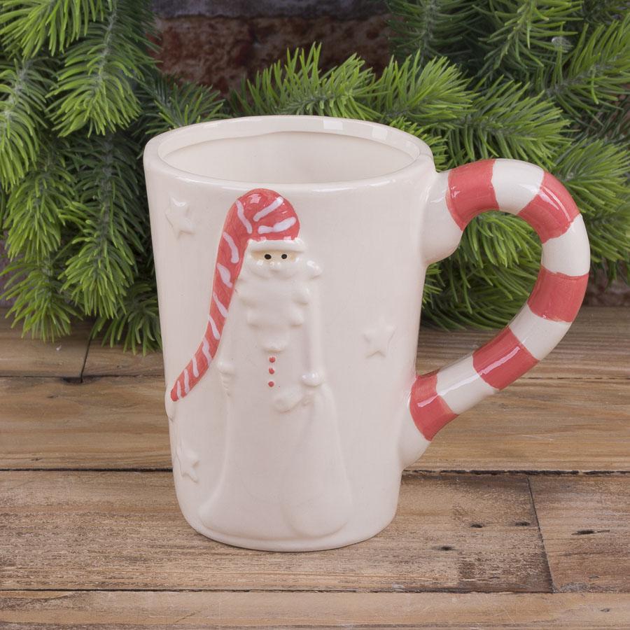 Чашка высокая Санта в шапке (1371)