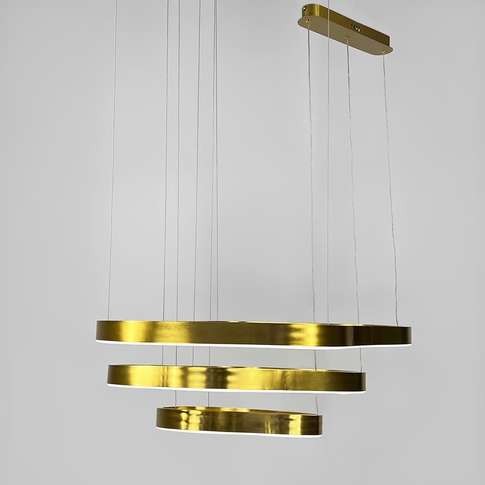 Люстра LED на 3 яруса 85/64/40 см Золотой (PCL006-800х600х400 PGD)