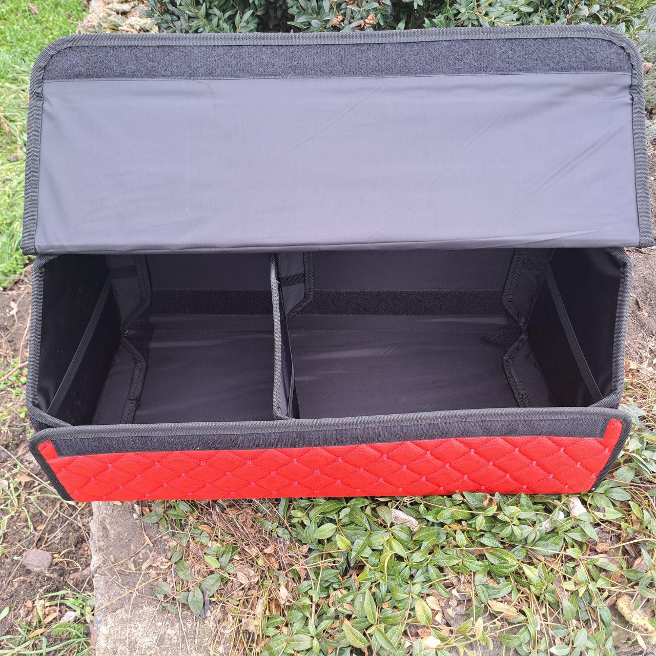 Органайзер в багажник авто с перфорированной эко-кожи L 65x30x30 см Красный (87353adc) - фото 4