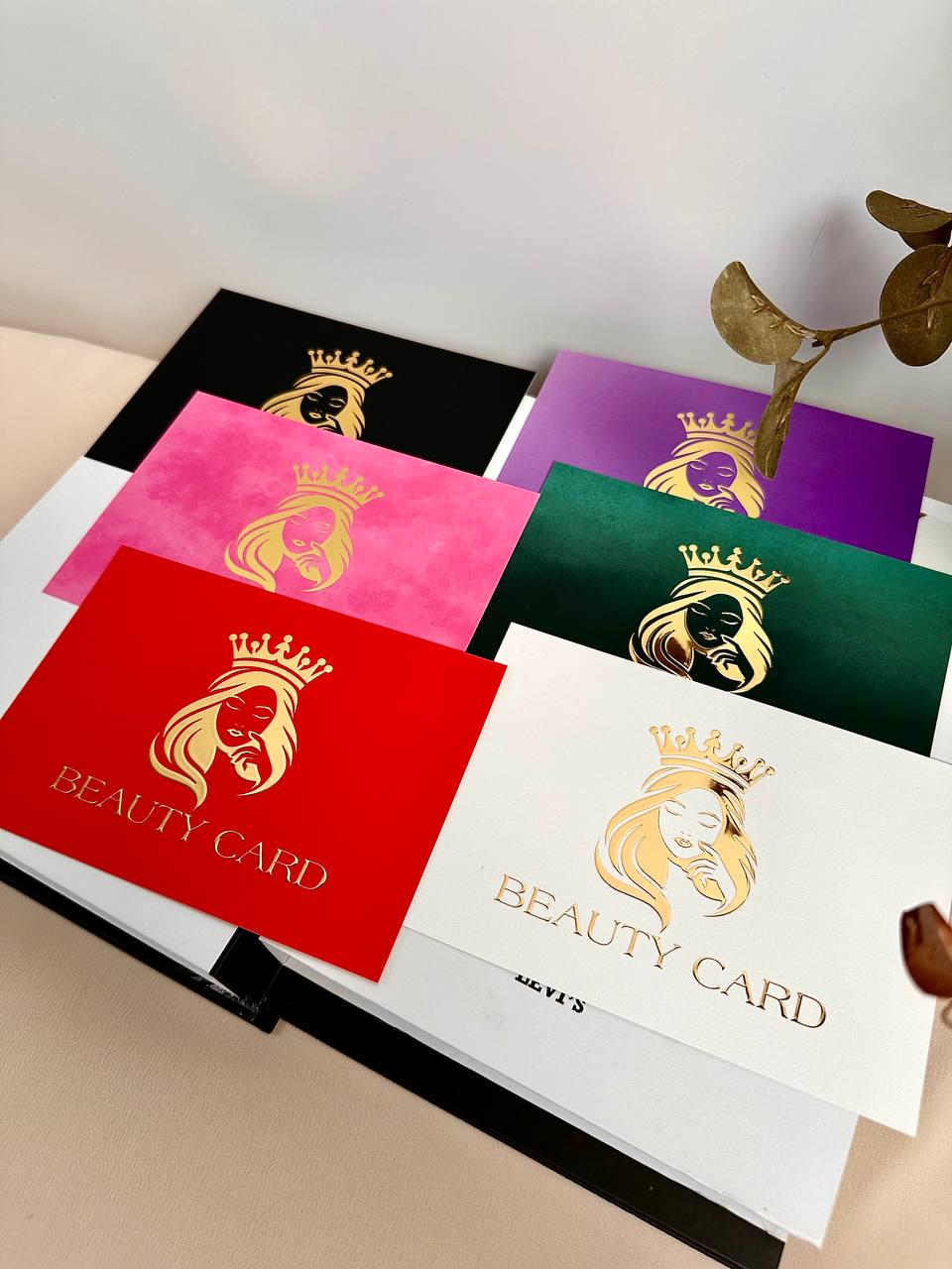 Набор подарочных сертификатов с 3D золотом Beauty Card 6 шт. Разноцветный