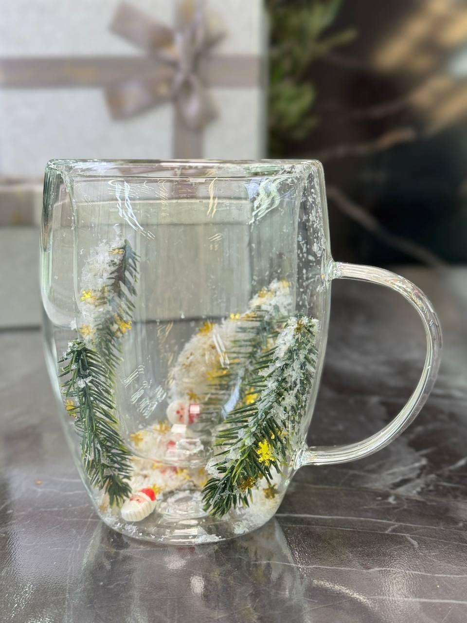 Кружка Olens Новорічний настрій з подвійними стінками 300 мл (8030-542)