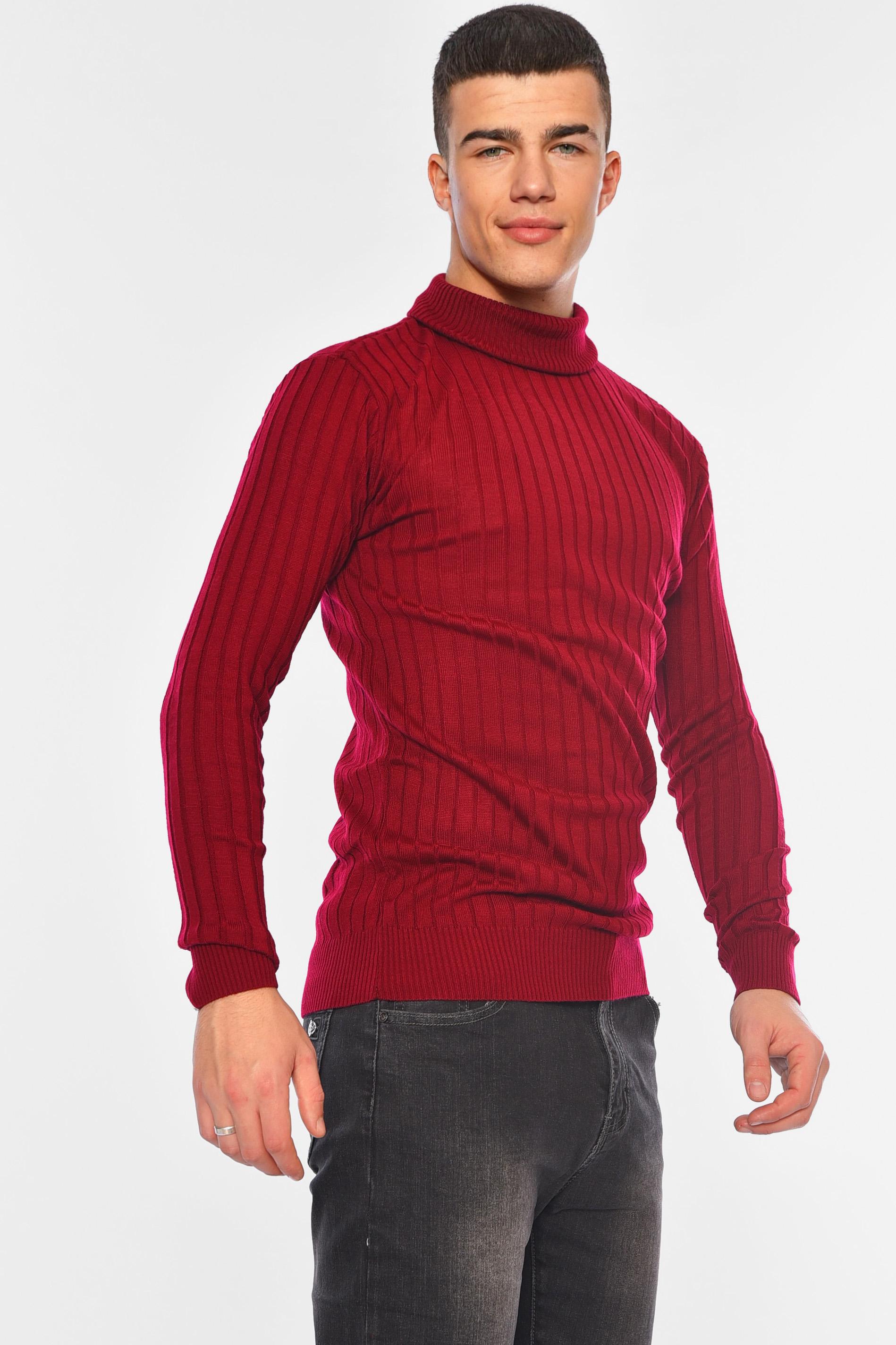 Свитер мужской однотонный XL Бордовый (194509) - фото 2 Свитер мужской однотонный XL Бордовый (194509) - фото 2