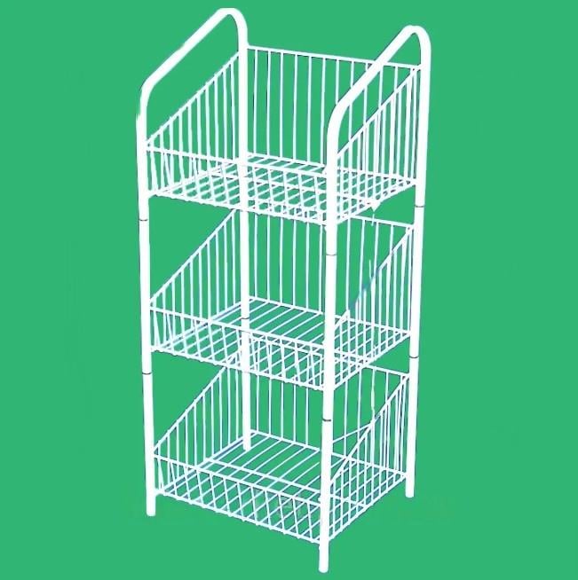 Стеллаж торговый и бытовой сетчатый универсальный на 3 полки 400 мм (AN006555)