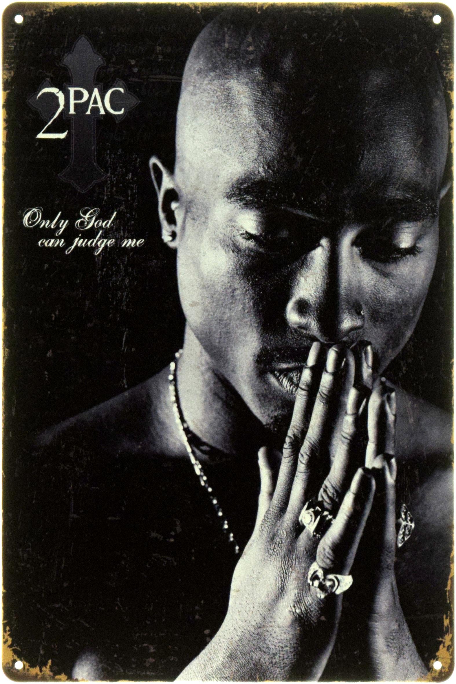 Табличка металлическая "Tupac: Only God Can Judge Me" 20x30 см (ms-104429)