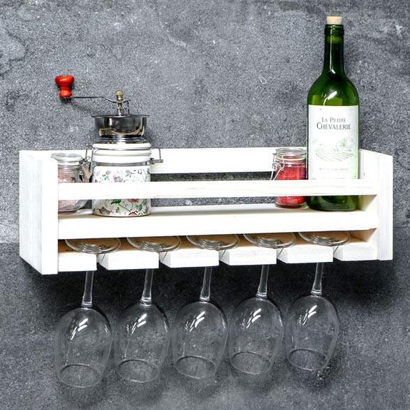 Полка для вина настенная из дерева Канаока Зефир (ПНК-021820)