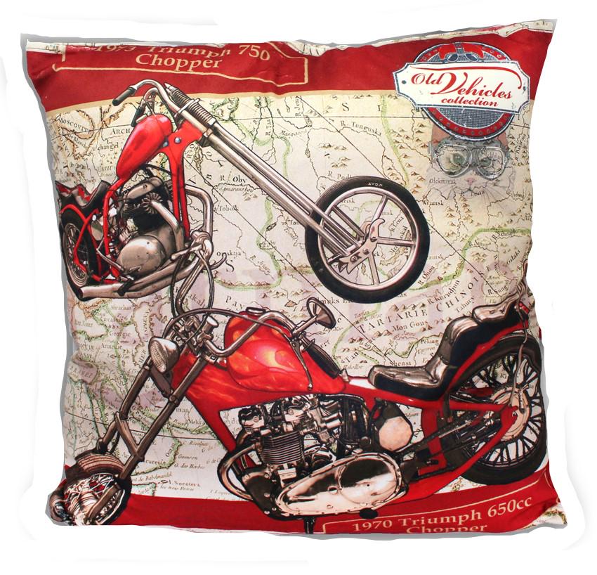 Подушка декоративная на молнии Carmani Триумф чоппер 1970 г. 45х45 см (021-1203) Подушка декоративная на молнии Carmani Триумф чоппер 1970 г. 45х45 см (021-1203)