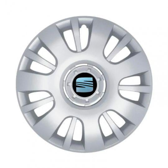 Колпаки автомобильные SKS 222 R14 с логотипом Seat 4 шт. Серебристый (222-seat)