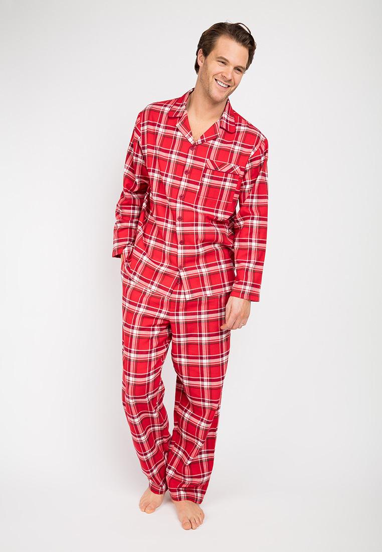 Пижама мужская CYBERJAMMIES Frankie 6639-6640 в клетку M Красный (5051877370913)