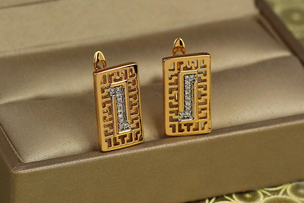 Серьги Xuping Jewelry тезис с родием 1,7 см Золотистый (2572057122)