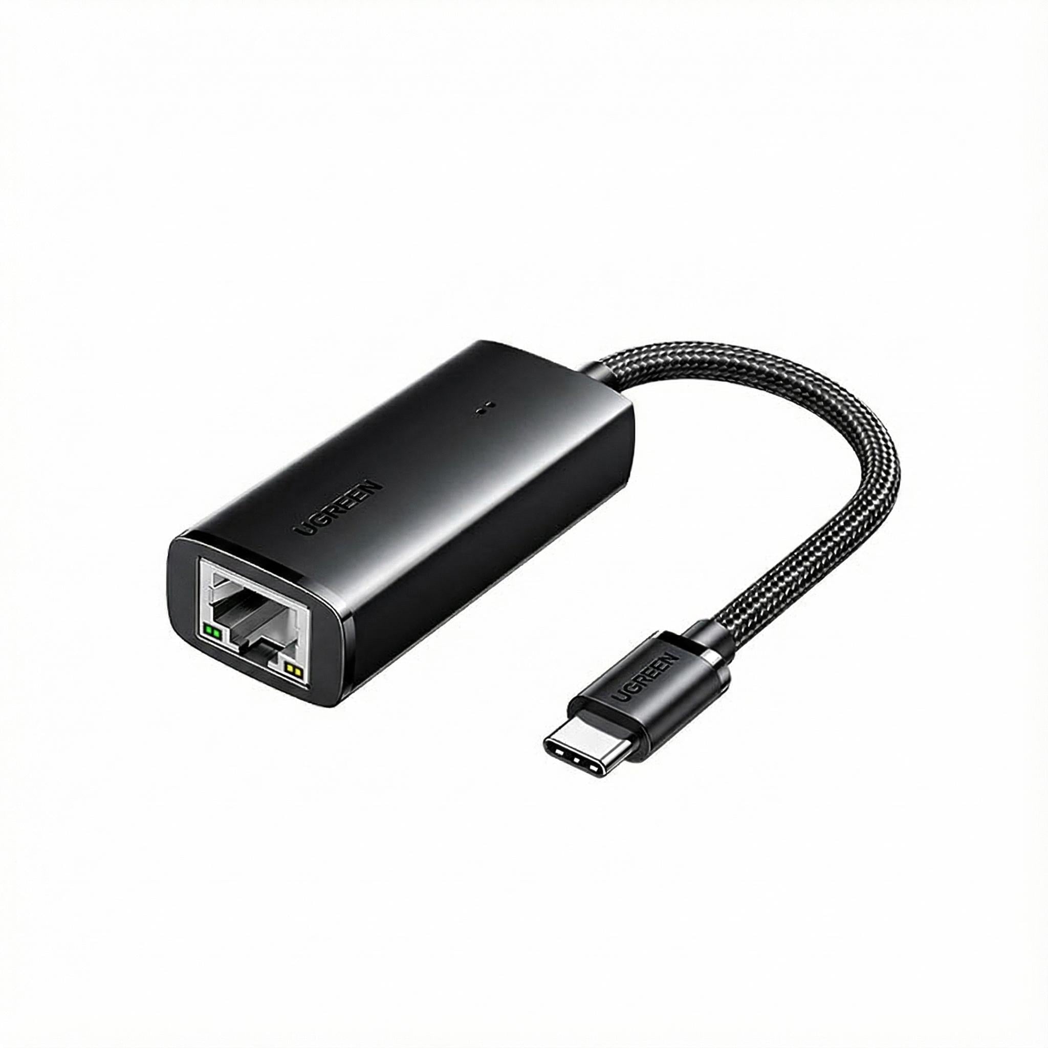 Адаптер сетевой Ugreen CM650 USB-C на RJ45 1000 Мбит/с 15 см Черный (15637)