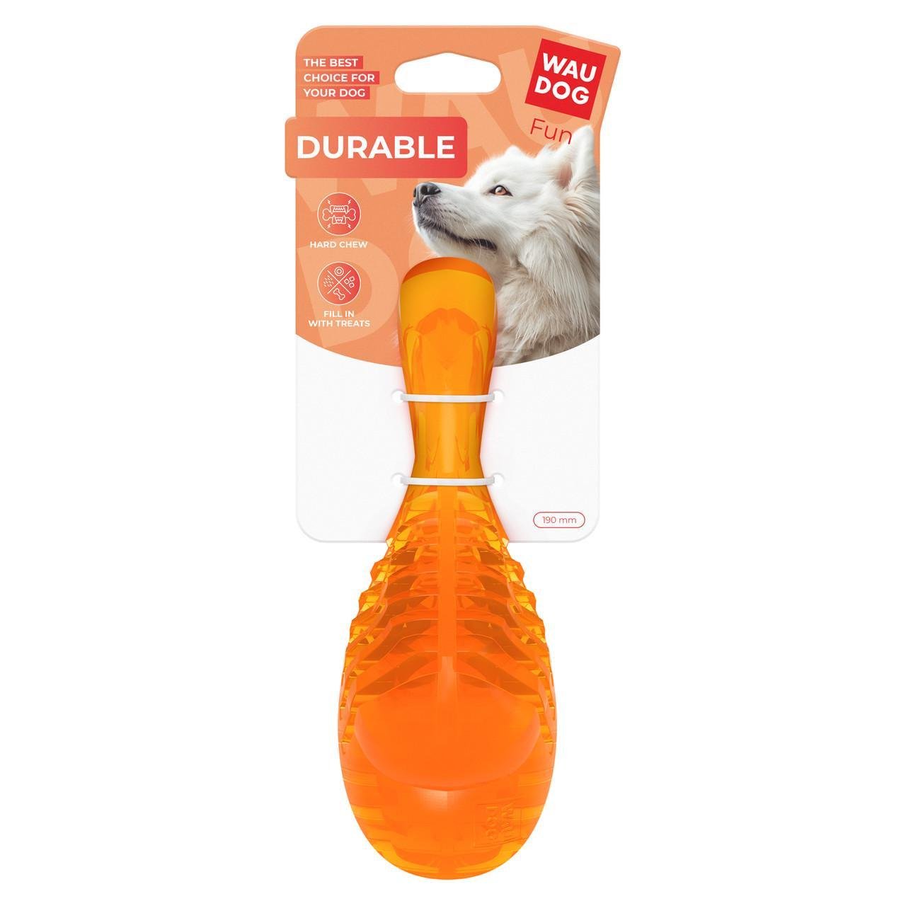 Игрушка для собак Waudog Fun Durable Голень термопластическая резина 190 мм Оранжевый (62154)