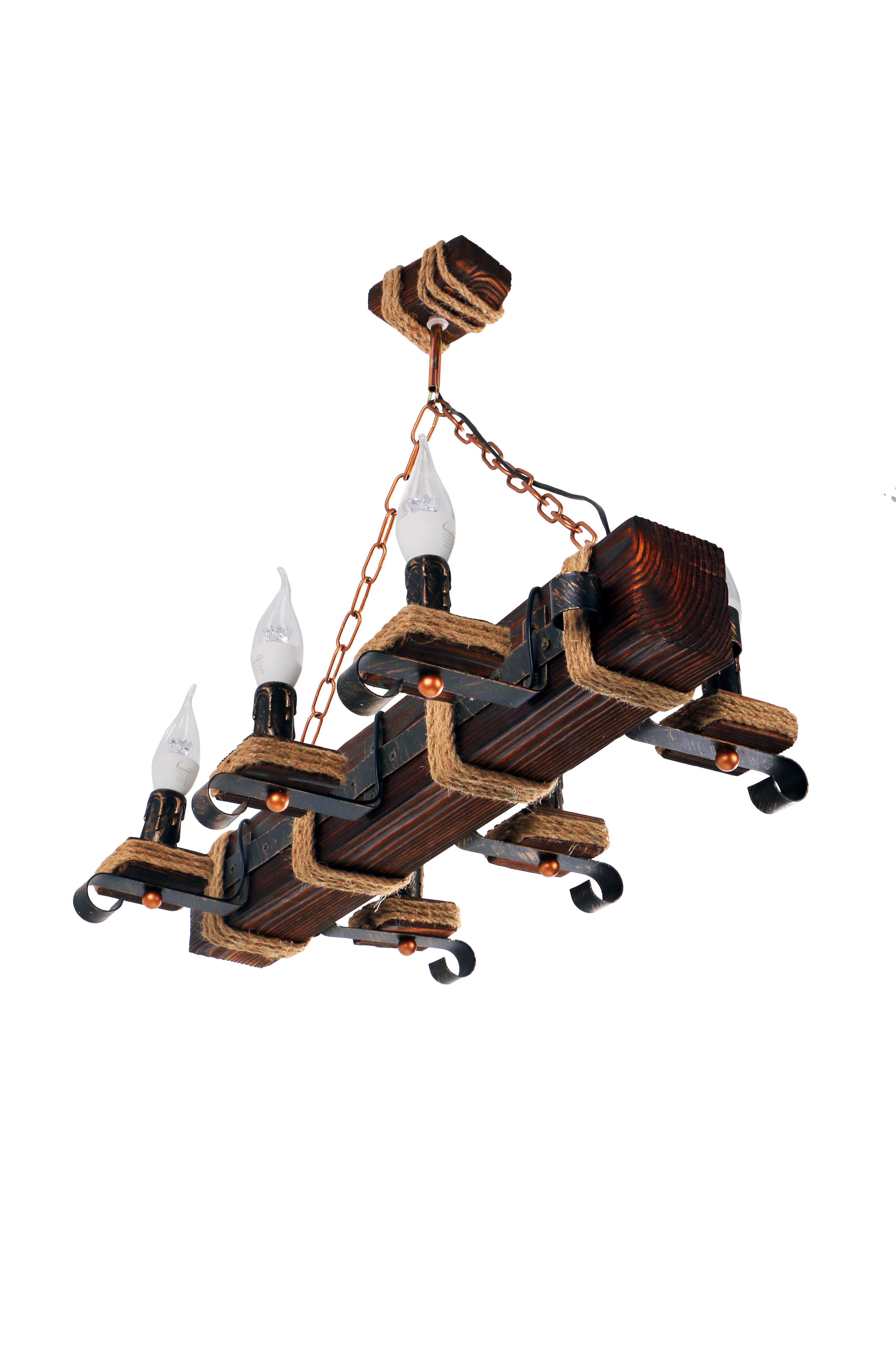 Люстра дерев'яна Sirius темний випал на 6 лампочок (S7088/6)