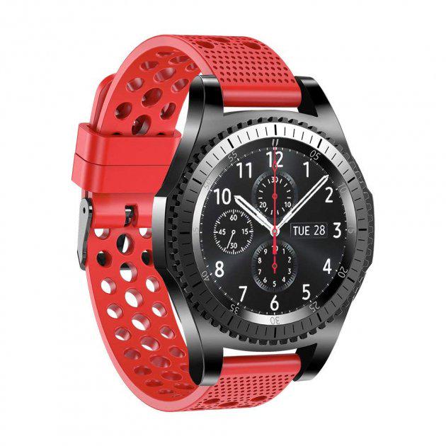 Силиконовый перфорированный ремешок Watchbands для Samsung Galaxy Watch 46 мм Red (WB019DUBLEPERFRED-1) - фото 2