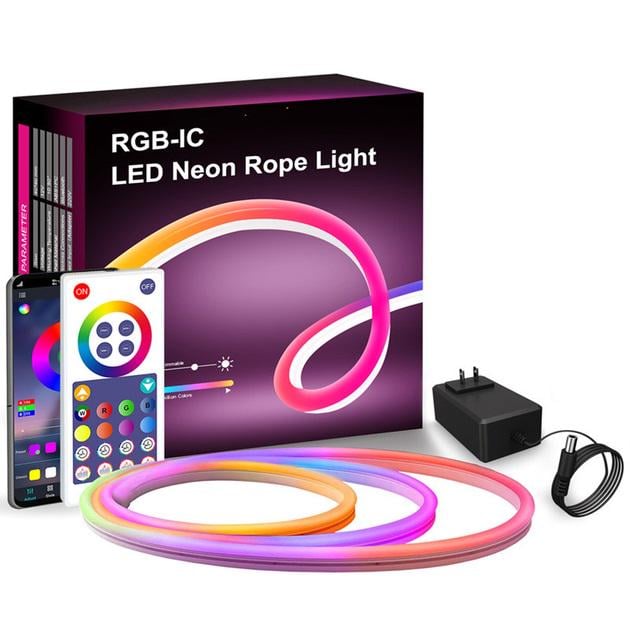 Светодиодная лента неоновая настенная LD05 Bluetooth EU Plug with app с пультом 5 м RGB (16907)