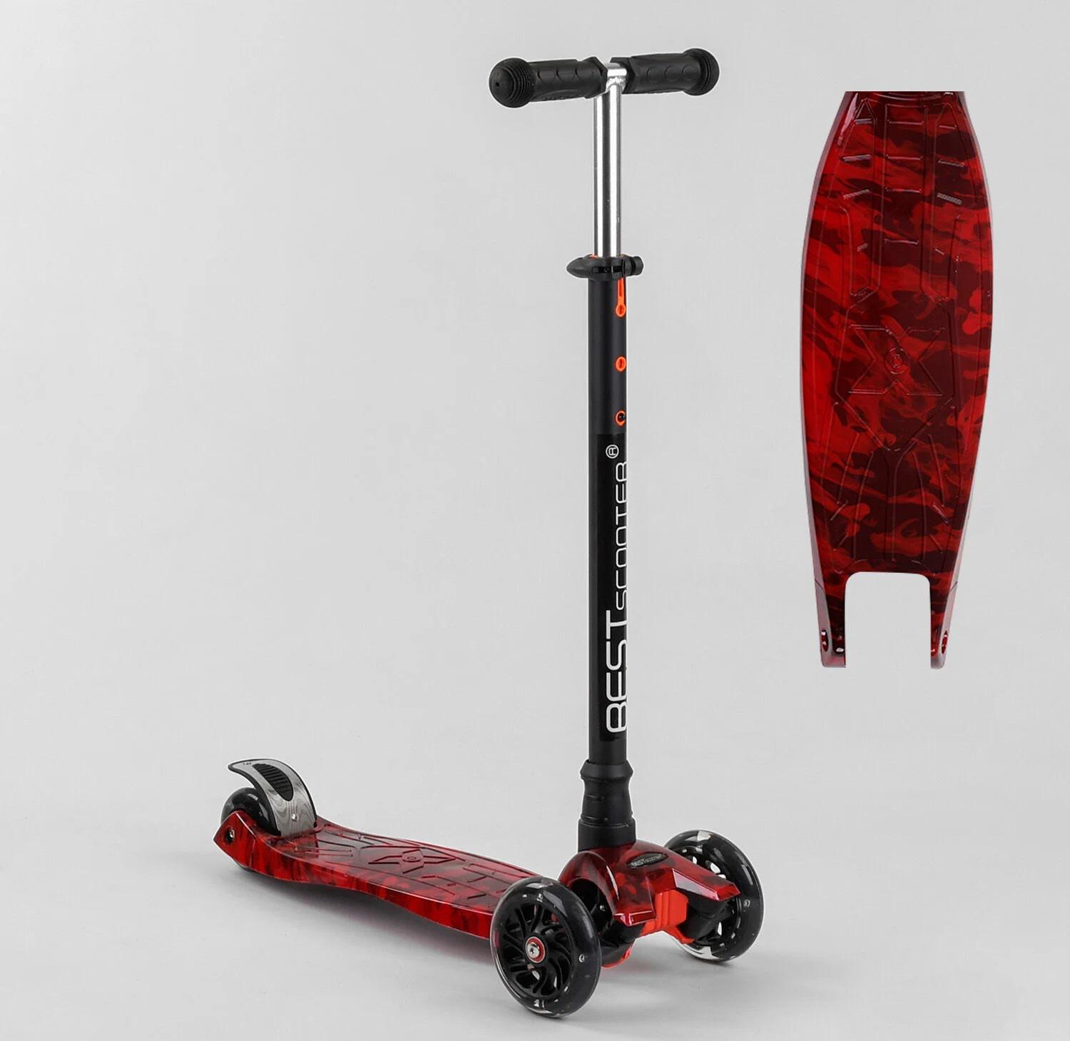 Самокат дитячий Best Scooter A 25775 4 PU колеса з підсвічуванням Червоний (17513650) - фото 2