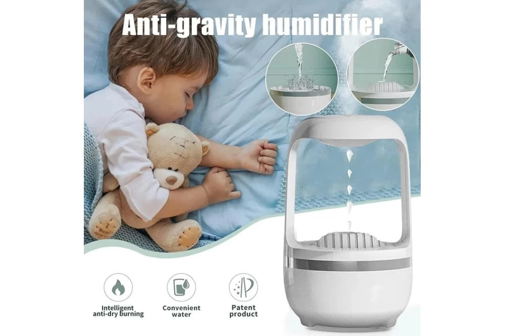 Зволожувач повітря антигравітаційний Drop Humidifier QC8054 з підсвічуванням (374571) - фото 4