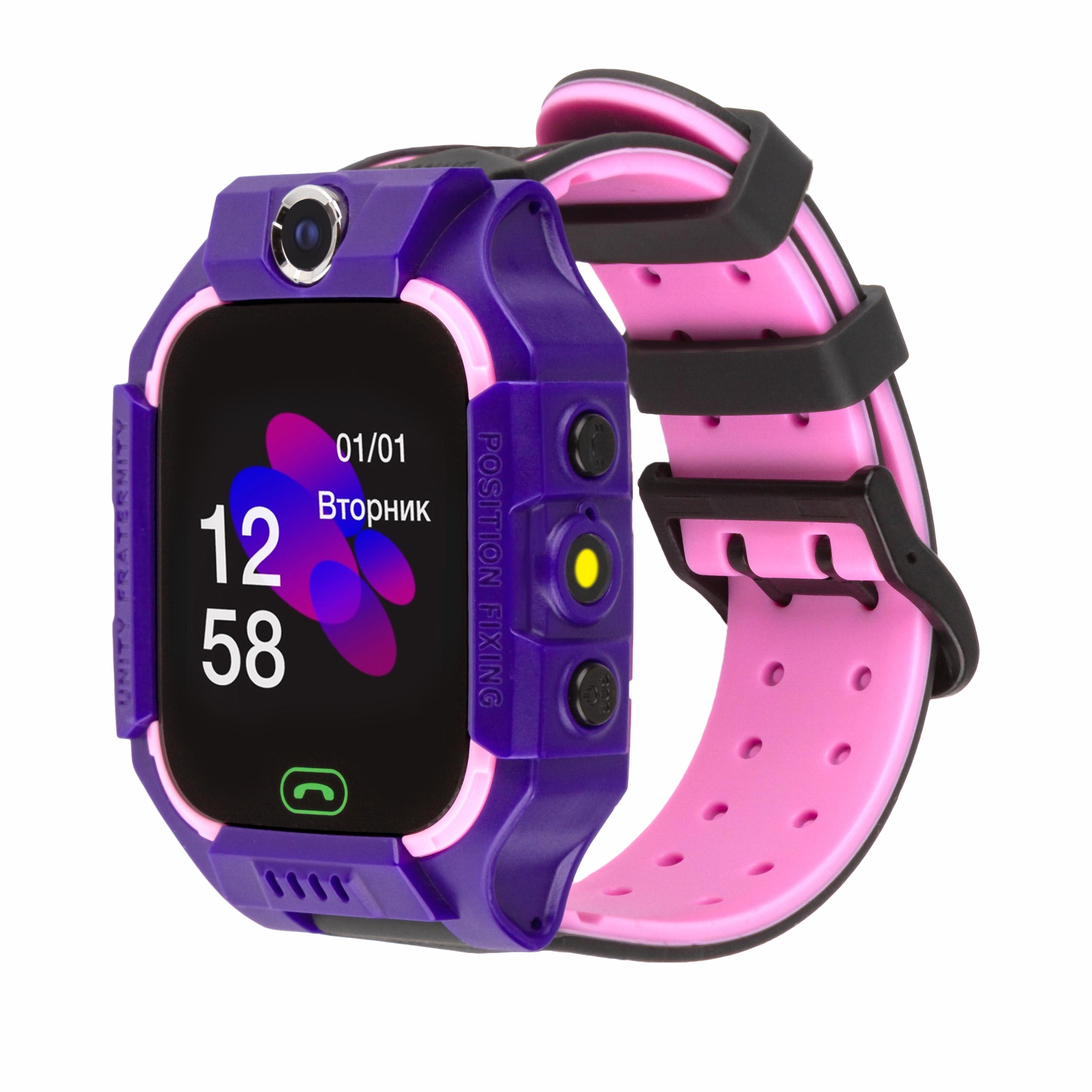 Дитячий смарт годинник-телефон трекер Discovery iQ5000-1 Camera LED Light Purple