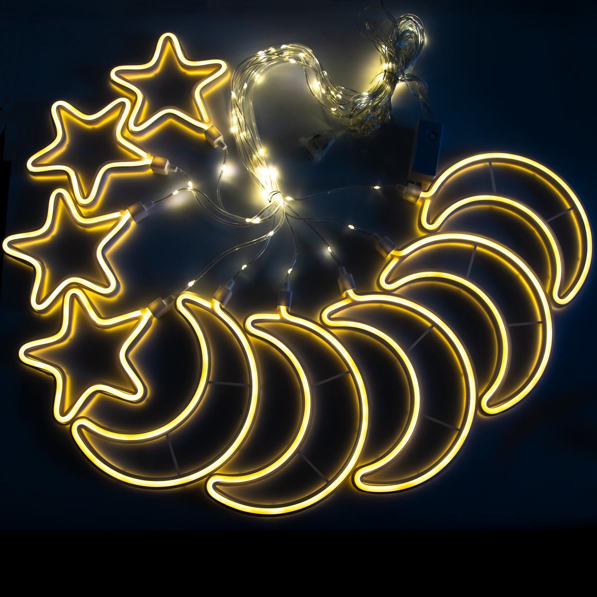 Гирлянда LED modeling lamp 9WW-1 звезды и полумесяца 3,7 м Теплый-белый (1008870-Other) Гирлянда LED modeling lamp 9WW-1 звезды и полумесяца 3,7 м Теплый-белый (1008870-Other)