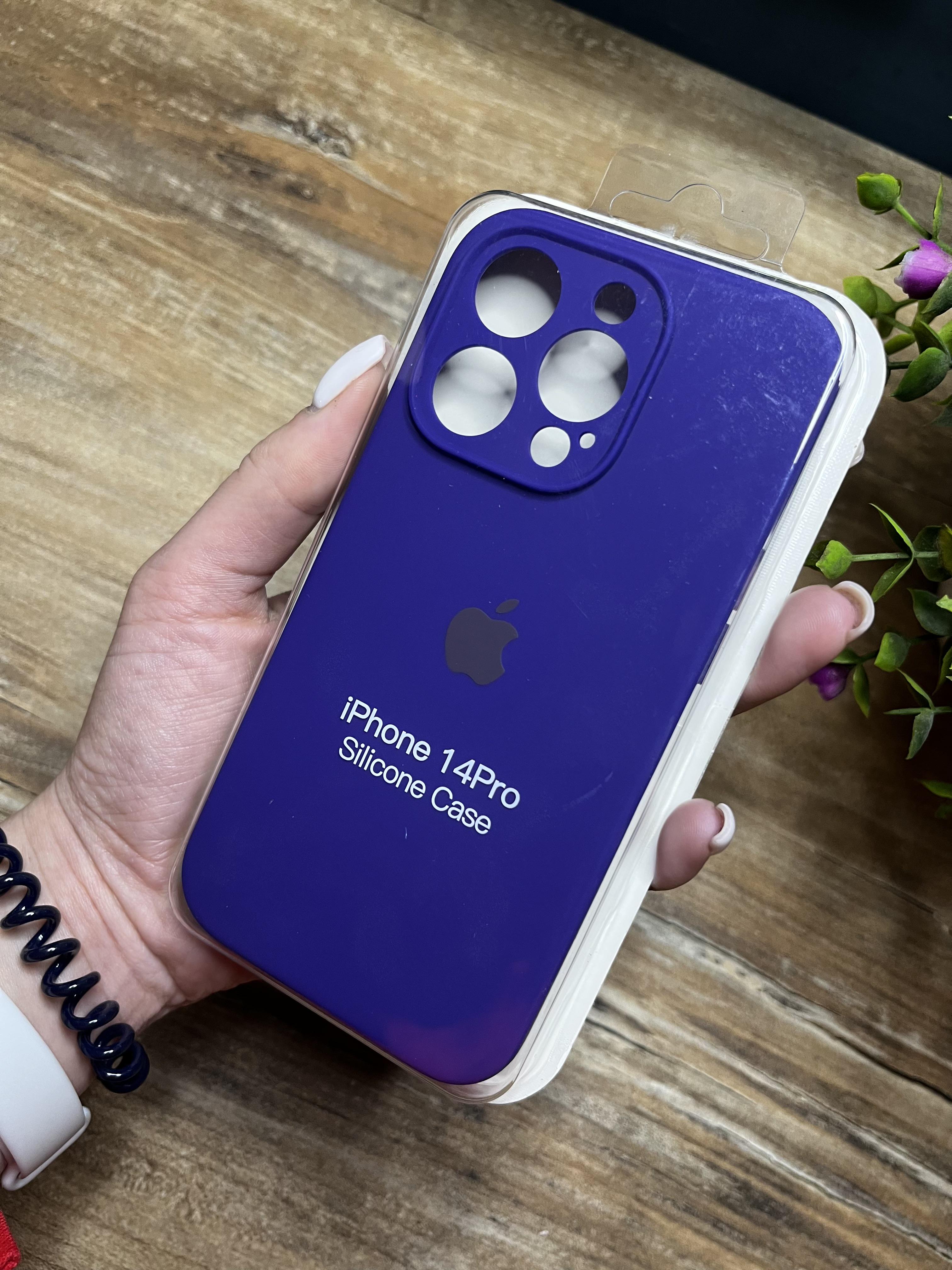 Чехол накладка на iPhone (Айфон) 14 Pro закрытый низ и закрытая камера silicone case full camera Apple