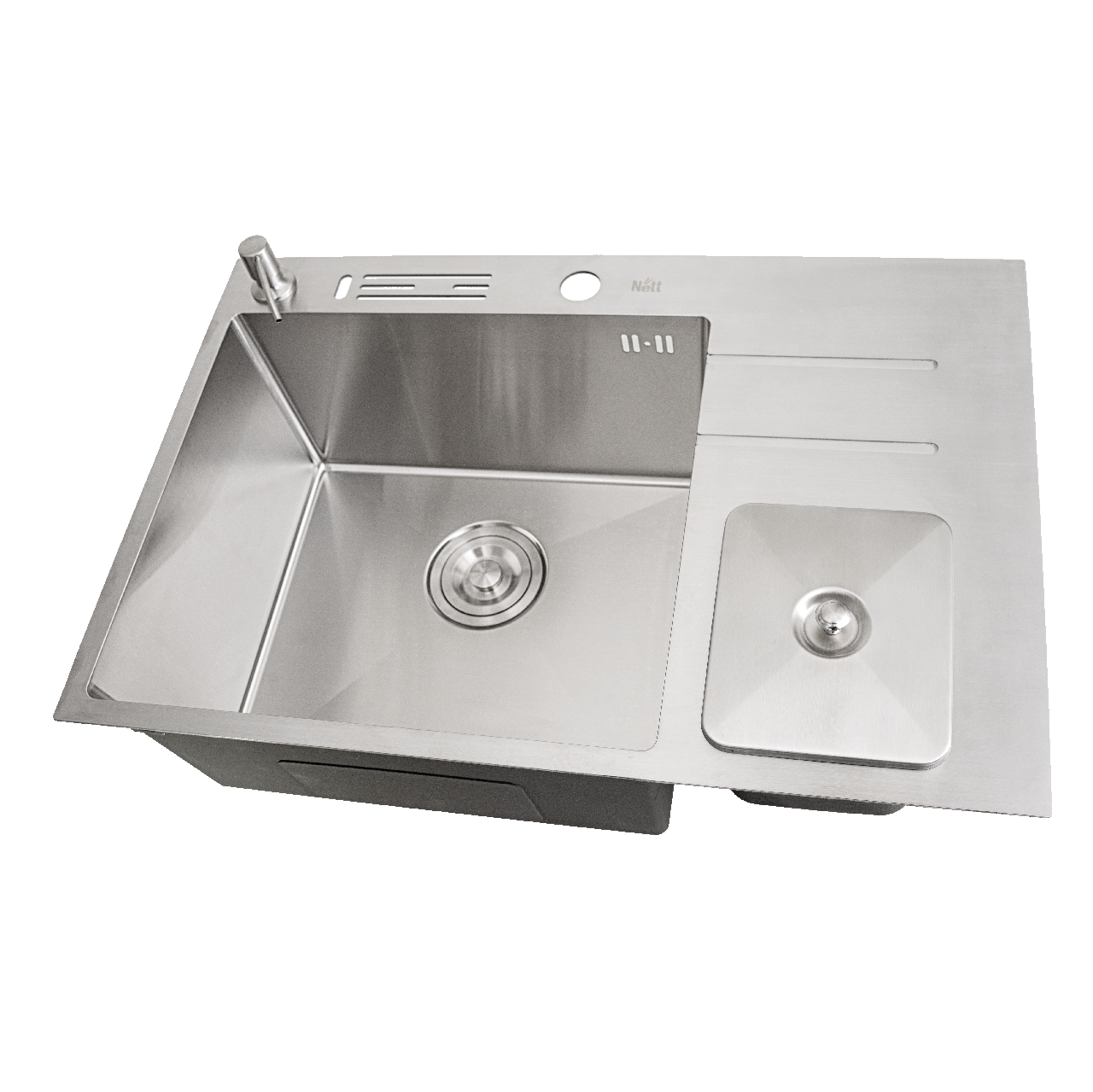Мийка для кухні з вбудованим сміттям Nett NSM-7047 з неіржавкої сталі (2999642978)