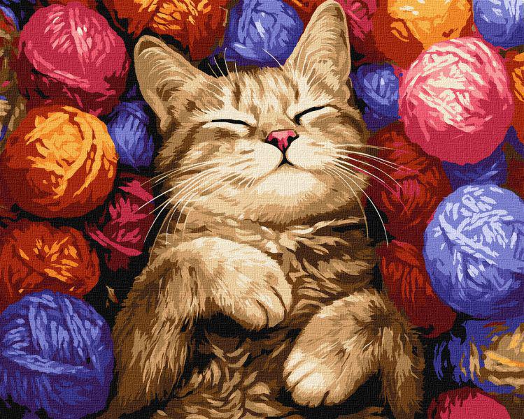 Картина за номерами Ideyka Кіт у клубочках 40x50 см (Id-KHO6710)