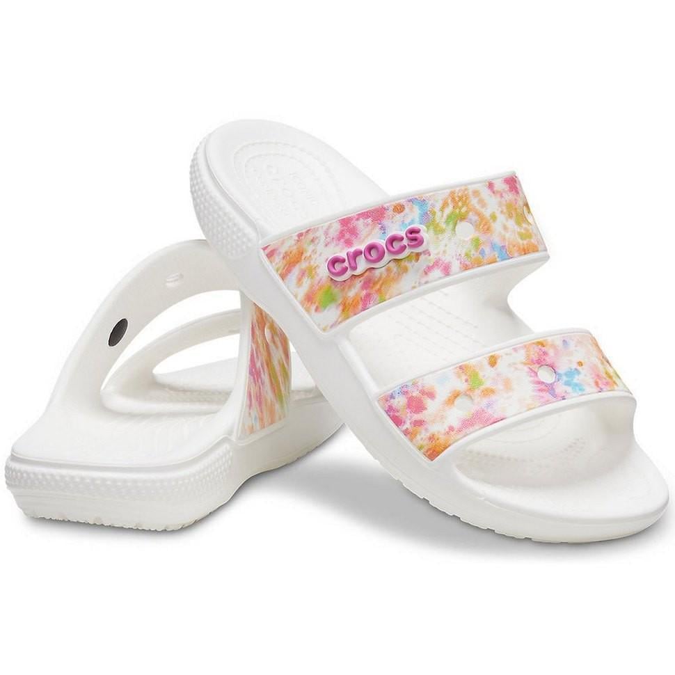 Шльопанці жіночі утеплені Crocs Classic Crocs Tiedye Sandal р. 38-39 Білий (9155) - фото 1