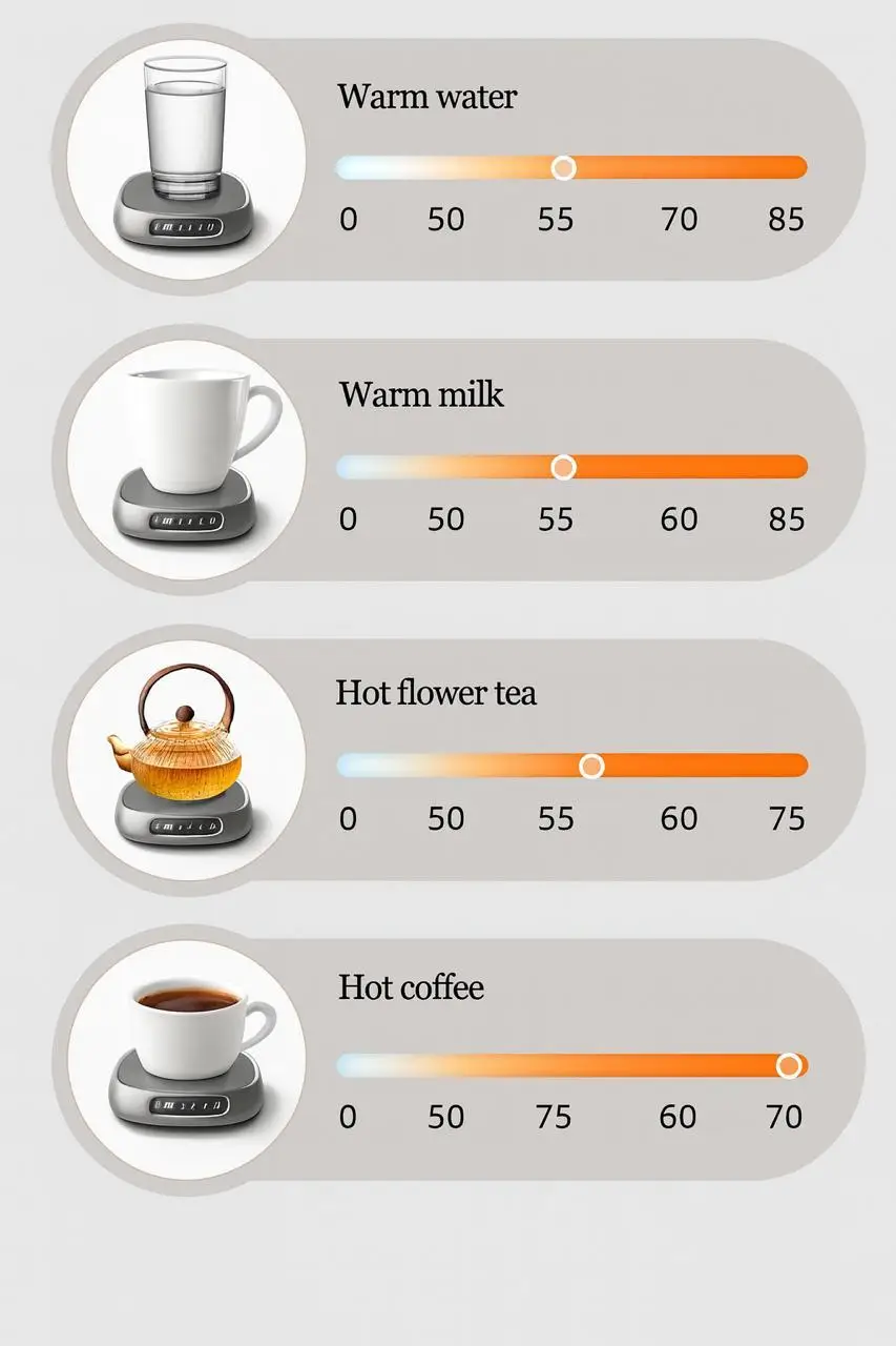 Подставка-подогреватель для кружки с сенсорным управлением USB Белый (RK1115296) - фото 2 Подставка-подогреватель для кружки с сенсорным управлением USB Белый (RK1115296) - фото 2