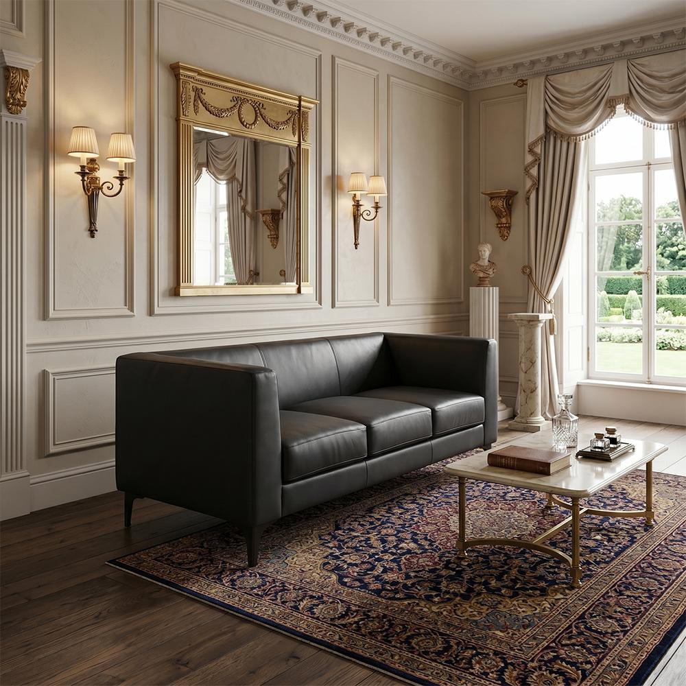 Диван Morgan экокожа Soft 200х77х70 см Black (rich_sofa_00463)