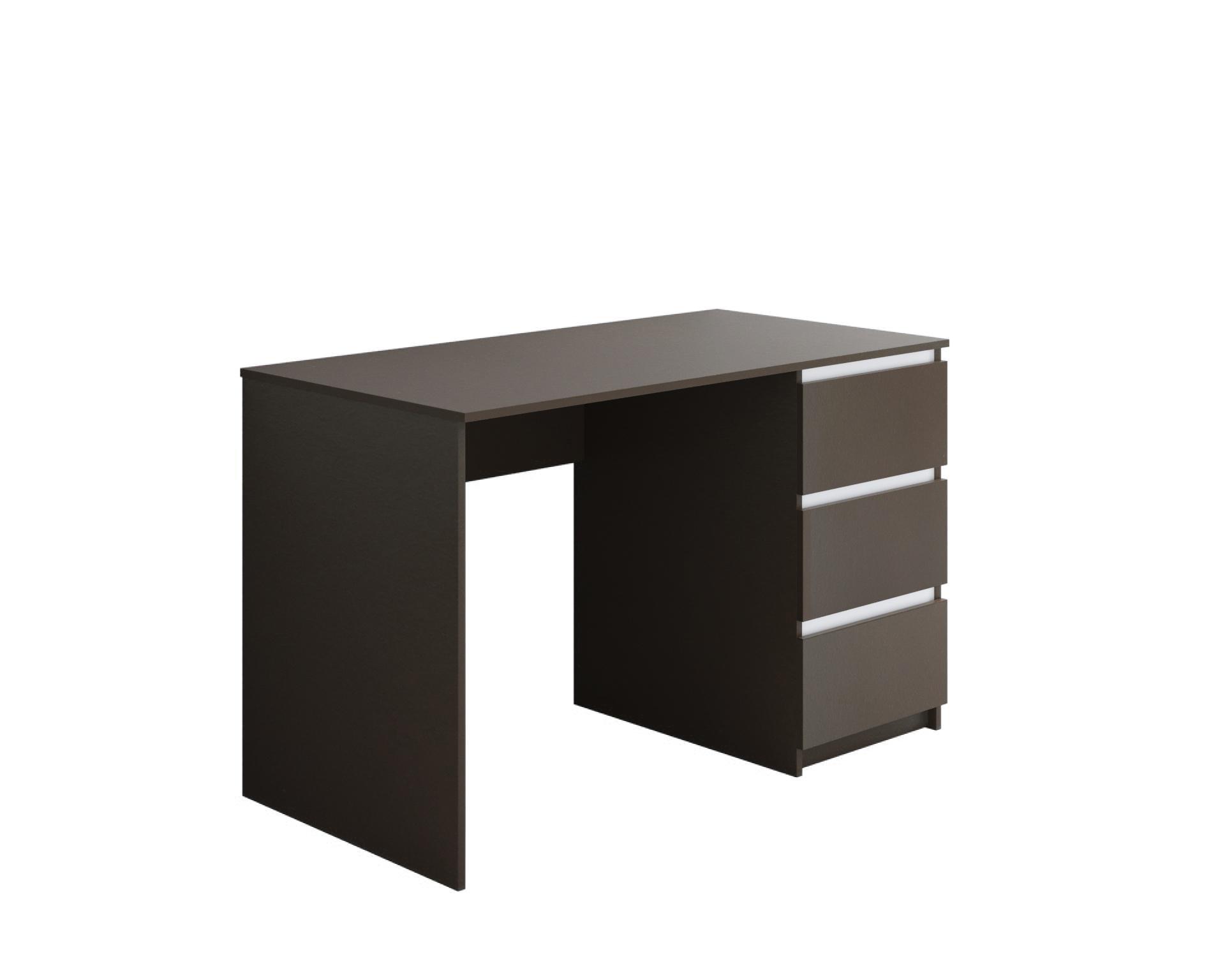 Письмовий стіл Kade-1 на 3 шухляди 110х55х75 см Лате/Білий (Kade1110550LTBP)