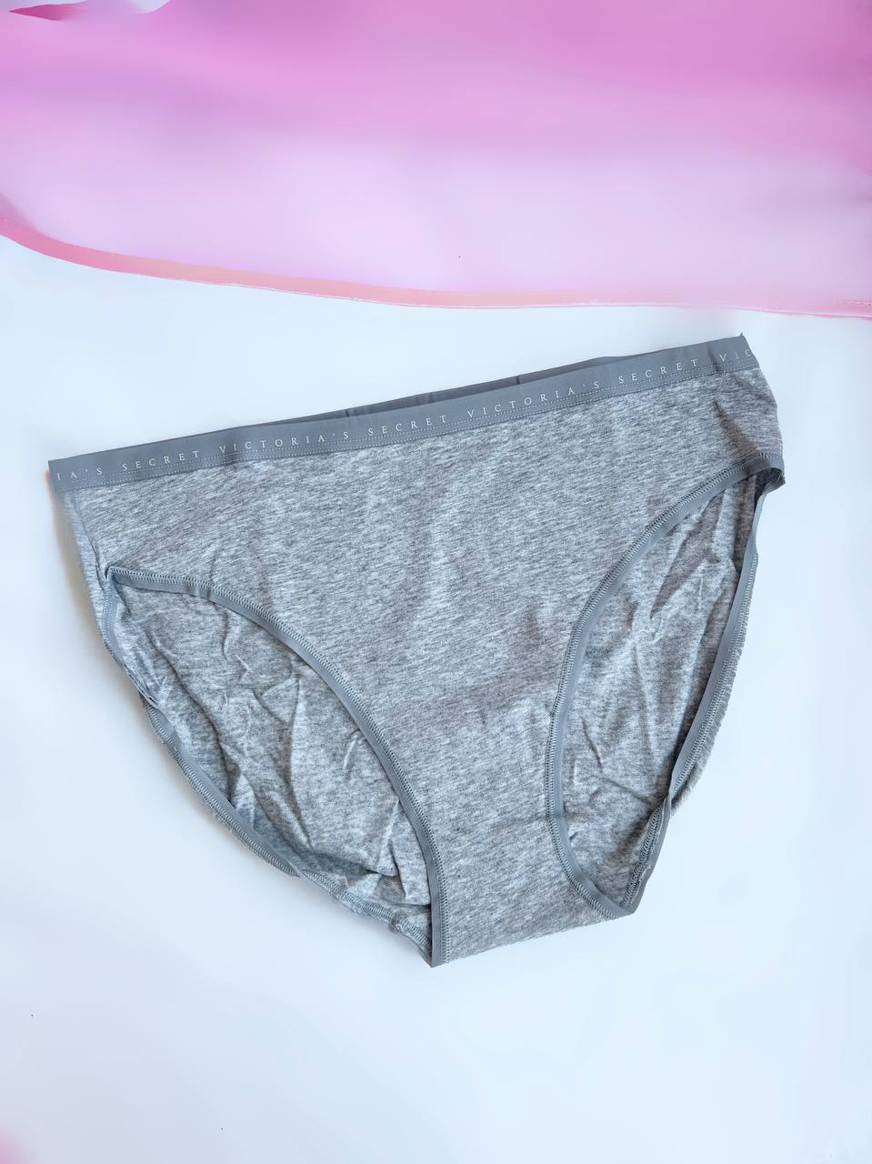 Труси Victoria's Secret Stretch Cotton High-Leg Brief Panty XL Cірий (27317192)