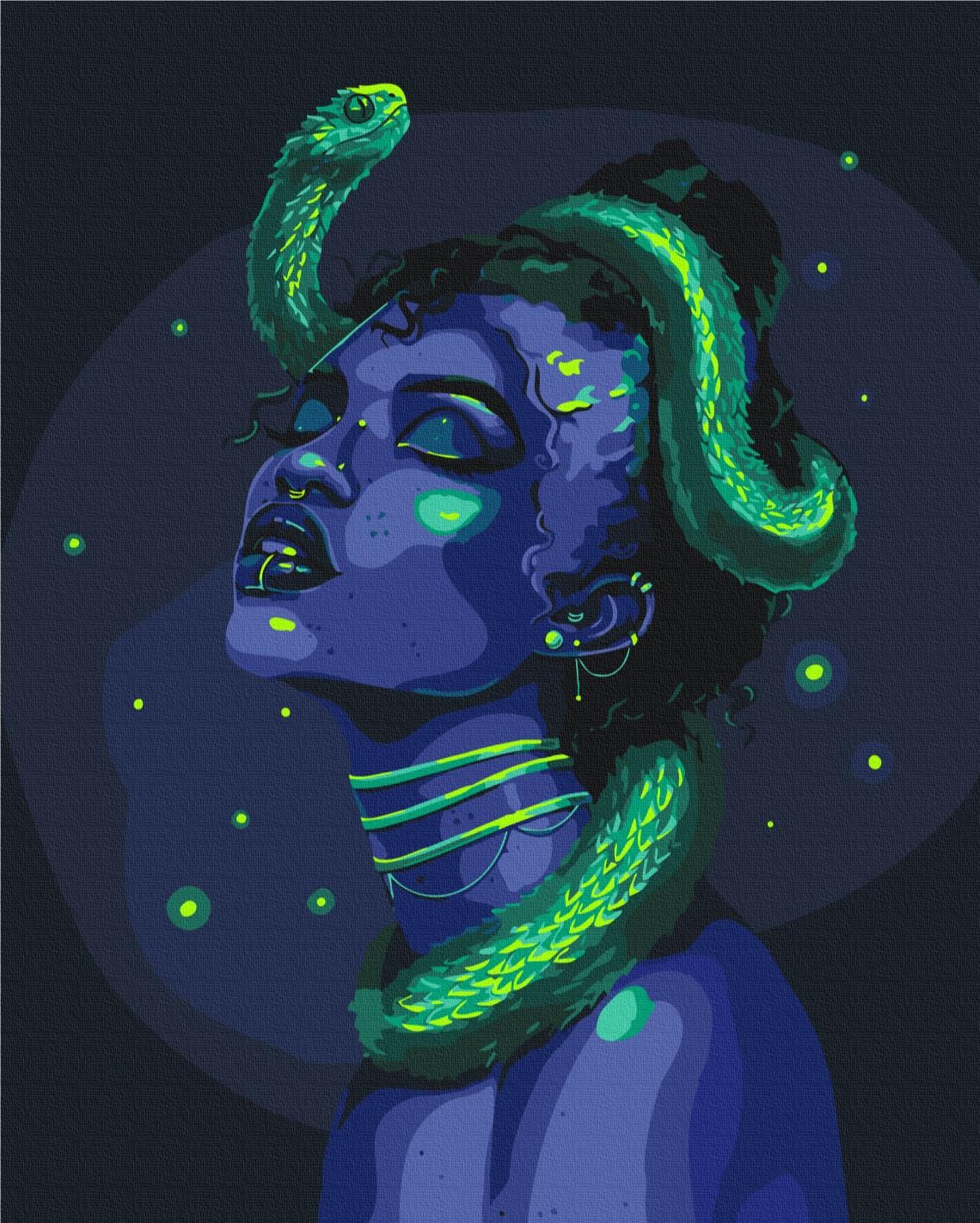 Картина по номерам Brushme Твоя неоновая змея 40x50 см (BS54459)