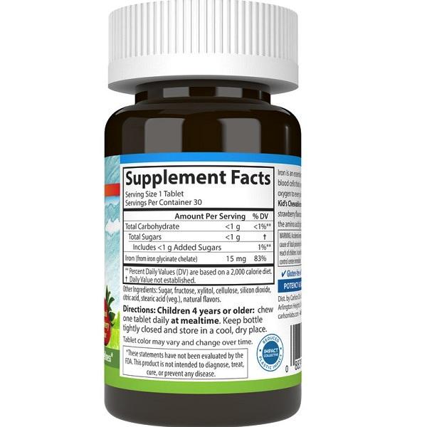 Микроэлемент Железо Carlson Labs Kid's Chewable Iron 30 Tabs Strawberry - фото 2 Микроэлемент Железо Carlson Labs Kid's Chewable Iron 30 Tabs Strawberry - фото 2